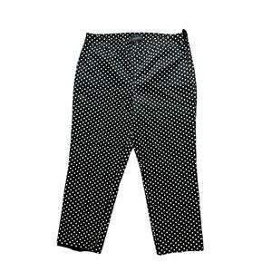 Talbots Chatham casual capri crop black white polka dots cotton blend women’s 12